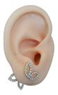 Brinco Ear Jacket Borboleta Pedra Zirconia Dourado F Ouro 18