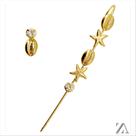 Brinco Ear Pin Buzios e Estrelas