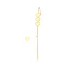 Brinco ear pin trio de corações e coração fixo