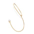 Brinco Ear Wrap Corrente Com Zircônia Rommanel 527653 Cor:Dourado