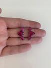 Brinco Earcuf Gota G rubi e 2 Gotas Laterais Rubi
