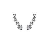 Brinco EarCuff Corações com Cristais Banhado a Ródio Negro - Zircônia