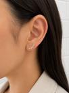 Brinco earcuff semi joia cravejado de zircônia prata dourado elegante banhos:dourado Brinco earcuff semi joia cravejado de zircônia prata dourado elegante banhos:dourado