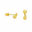 Brinco em Ouro 18K Bolinha Dupla - Elegante e Exclusivo Brinco em Ouro 18K Bolinha Dupla - Elegante e Exclusivo