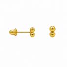 Brinco em Ouro 18K Bolinha Dupla - Elegante e Exclusivo Brinco em Ouro 18K Bolinha Dupla - Elegante e Exclusivo