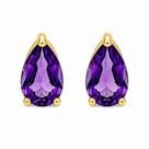 Brinco em Ouro 18K com Ametista Gota - Elegante e Exclusivo Brinco em Ouro 18K com Ametista Gota - Elegante e Exclusivo