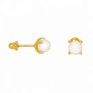 Brinco em Ouro 18k com Pérola Bolinha Baby - Par de Brincos
