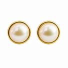 Brinco em Ouro 18k com Pérola e Aro Elegante Brinco em Ouro 18k com Pérola e Aro Elegante