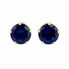 Brinco em Ouro 18k com Zircônia Azul 7MM - Joia Elegante Brinco em Ouro 18k com Zircônia Azul 7MM - Joia Elegante