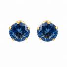 Brinco em Ouro 18k com Zircônia Azul Bebê de 7MM Brinco em Ouro 18k com Zircônia Azul Bebê de 7MM