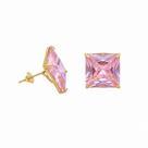 Brinco em Ouro 18K com Zircônia Carrê 12x12mm - Justino Ribas Brinco em Ouro 18K com Zircônia Carrê 12x12mm - Justino Ribas