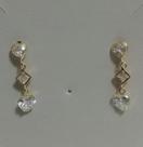 Brinco Em Ouro 18k Com Zirconias Pendurado