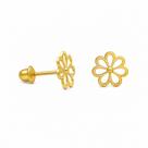 Brinco em Ouro 18K Flor Vazada - Joia Elegante Brinco em Ouro 18K Flor Vazada - Joia Elegante