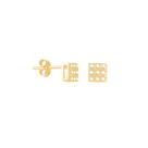 Brinco em Ouro 18K Pavê Hexagonal com Zircônias - AU8628