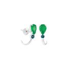 Brinco em Ouro Branco 18K Nefrita e Topázio - AU4036 Brinco em Ouro Branco 18K Nefrita e Topázio - AU4036