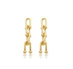 Brinco em Pêndulo Elos Thick Lisos Banhado a Ouro - 5 cm x 0,8 cm