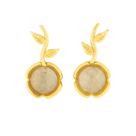 Brinco em quartzo rutilado dourado