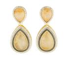 Brinco em quartzo rutilado dourado