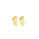 Brinco Esfera Lisa Base Cravejada Folheado A Ouro