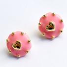 Brinco esmaltado pink com banho de ouro.