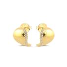 Brinco Estilizado Liso Com Lateral Cravejada Folheado A Ouro Brinco Estilizado Liso Com Lateral Cravejada Folheado A Ouro