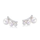 Brinco Estilo Ear Cuff Com Pedras De Zircônias E Pérolas
