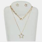 Brinco Estrela, Choker Mosquetão E Colar Com Pingente - Kit