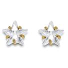 Brinco Estrela de Zirconia Banhado a Ouro 18K