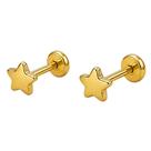 Brinco Estrelinha Minúscula Folheado a Ouro para Bebês e Crianças
