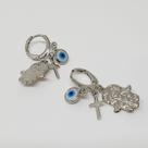 Brinco Fecho Click Folheado A Rhodium Argolinha Suggestione