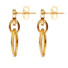 Brinco Feminina Argola Oval Lisa E Trabalhada Ouro 18k 750 c/ Estojo e Certificado