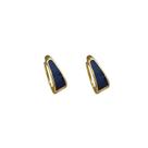 Brinco Feminino Aço Inox Luxo Pingente Pérola Orgânico Banho Ouro cor:azul