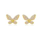 Brinco Feminino Adulto de Borboleta Banhado a Ouro 18k