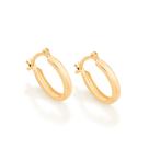 Brinco Feminino Argola Oval Banhado a Ouro 18k 520902