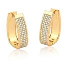 Brinco Feminino Argola Quatro Fileira Cravejadas De Zircônias Banhada A Ouro