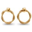 Brinco Feminino Argola Trançada Genevieve Banhado A Ouro Aço