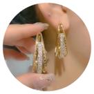 Brinco Feminino Argolas Strass Dourado Brilho Casamento