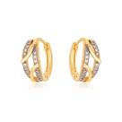 Brinco Feminino Argolinha Entrelaçada Banhada Ouro 18K