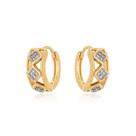 Brinco Feminino Argolinha Geométrica Cravejada Banhada a Ouro 18K Brinco Feminino Argolinha Geométrica Cravejada Banhada a Ouro 18K