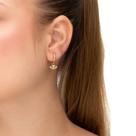 Brinco Feminino Argolinha Olho Grego Microzircônias Banhada a Ouro 18K