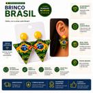 Brinco Feminino Bandeira Brasil Hipoalergênico Leve Tarraxa Orgulho Nacional