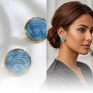 Brinco Feminino Boton Ouro Azul Céu Pino de Prata 925 Antialérgico Delicado Minimalista Brinco Feminino Boton Ouro Azul Céu Pino de Prata 925 Antialérgico Delicado Minimalista