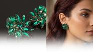 Brinco Feminino Boton Verde Esmeralda Strass Geometrica Zircônias Banho Ouro 18k Luxuoso Brinco Feminino Boton Verde Esmeralda Strass Geometrica Zircônias Banho Ouro 18k Luxuoso