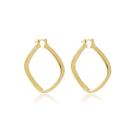 Brinco Feminino com Argola e Losango Folheado a Ouro 18k Design Moderno e Elegante