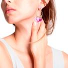 Brinco Feminino Delicado Argola Lantejoulas Colorido Rosa