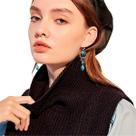 Brinco Feminino Delicado Vintage Geométrico Gota Dangle Indi -