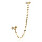 Brinco Feminino Ear Line Piercing Ponto De Luz C/ Corrente Ouro 18k 750 Acompanha Estojo E Certificado / Unidade