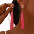 Brinco Feminino Espanador Delicado fios Brilhantes Rosa -