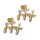 Brinco Feminino Folheado a Ouro Flores de Zirconia em Caixa de Luxo - Semijoias Brinco Feminino Folheado a Ouro Flores de Zirconia em Caixa de Luxo - Semijoias