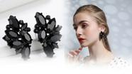 Brinco Feminino Gotas All Black Geometricas Pretas Zircônias Luxuoso Brinco Feminino Gotas All Black Geometricas Pretas Zircônias Luxuoso
